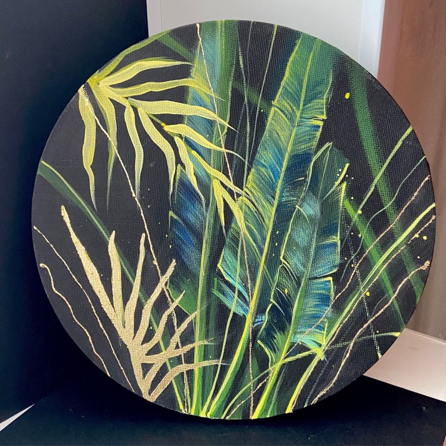 Картина листья с поталью