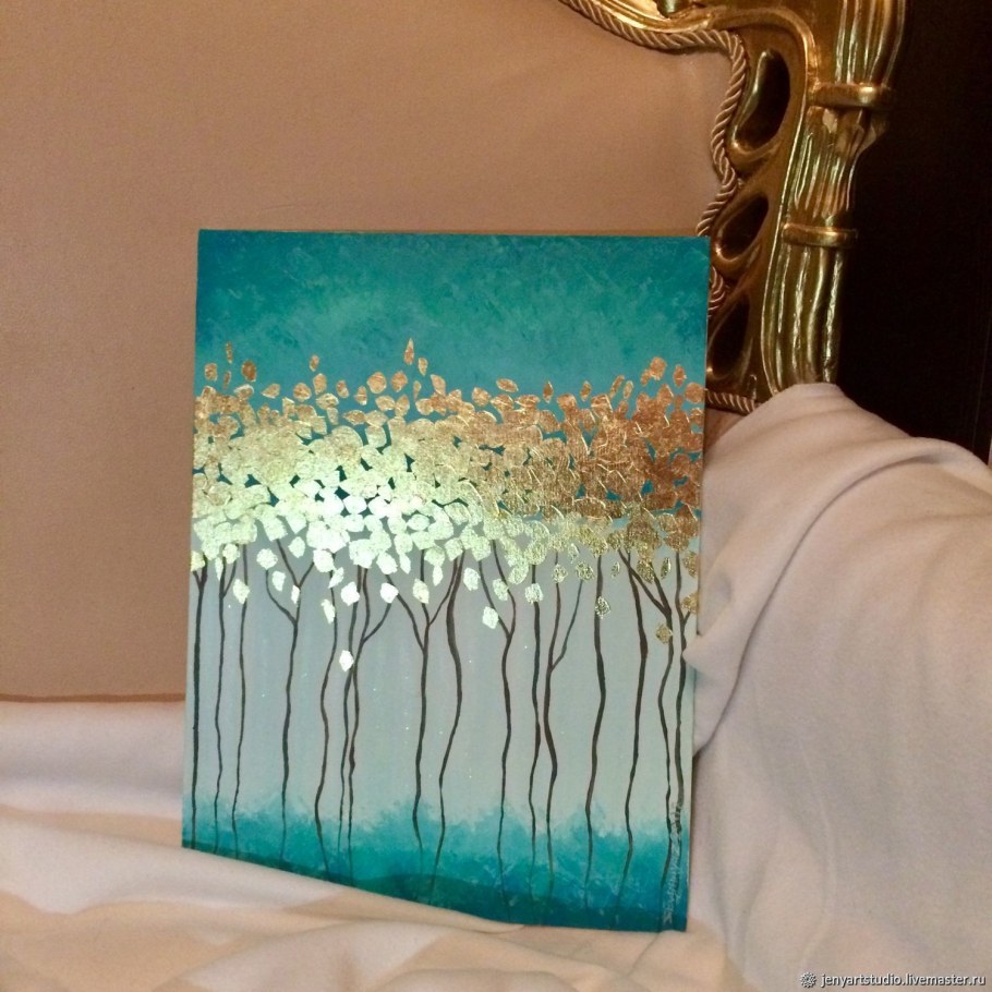 Интерьерная живопись акрилом и поталью