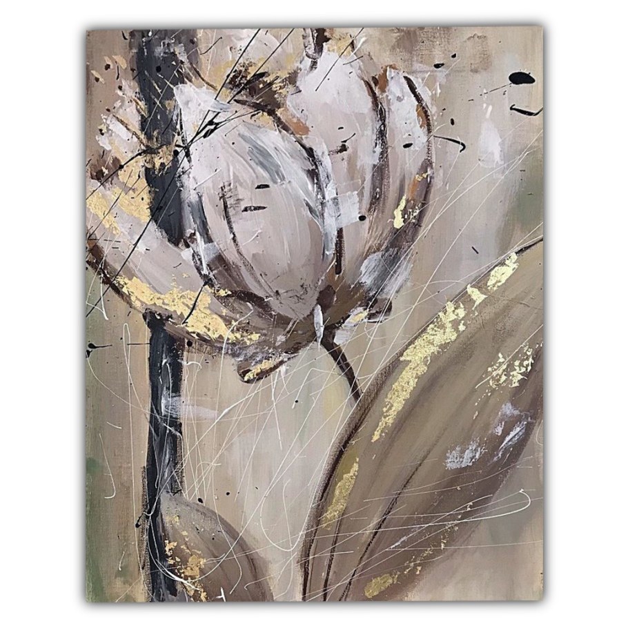 Картины с текстурной пастой и поталью