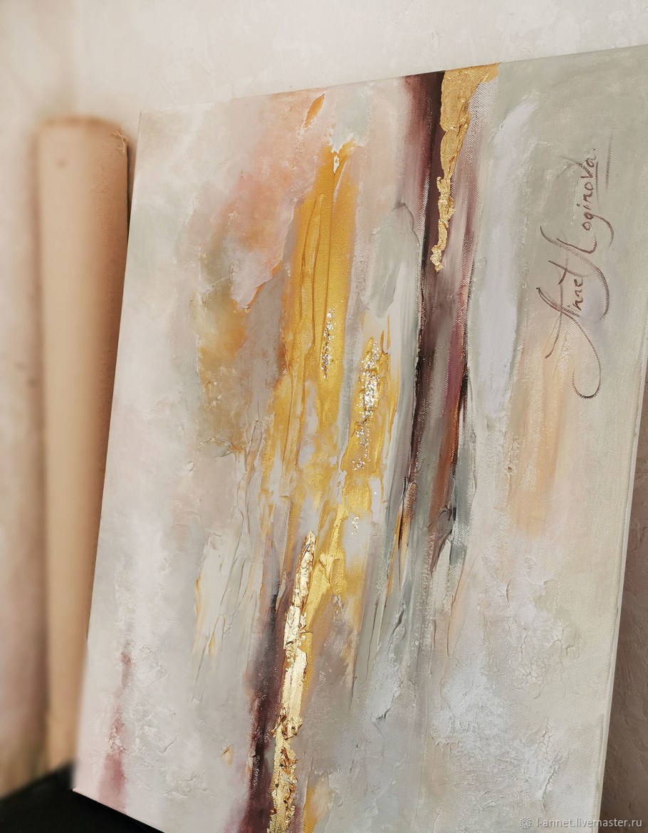 Интерьерная живопись акрилом и поталью