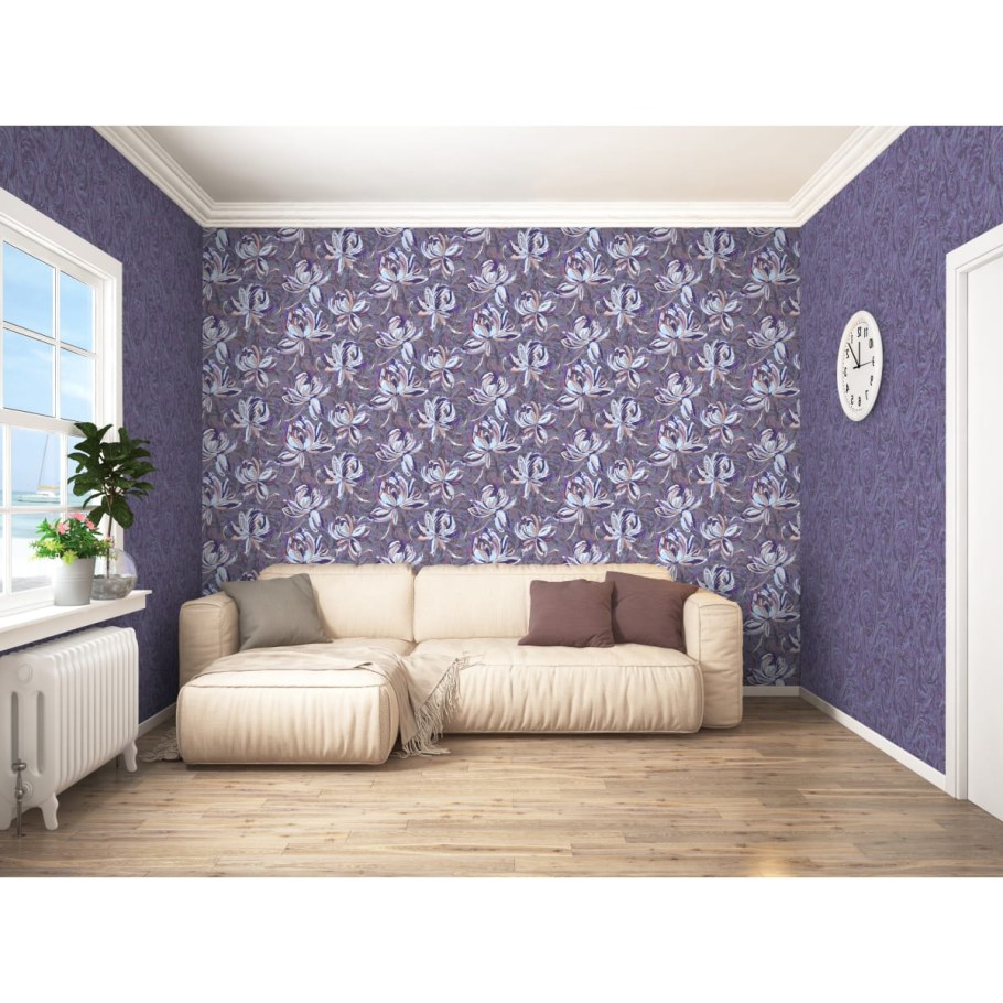 Комбинированные обои для гостиной