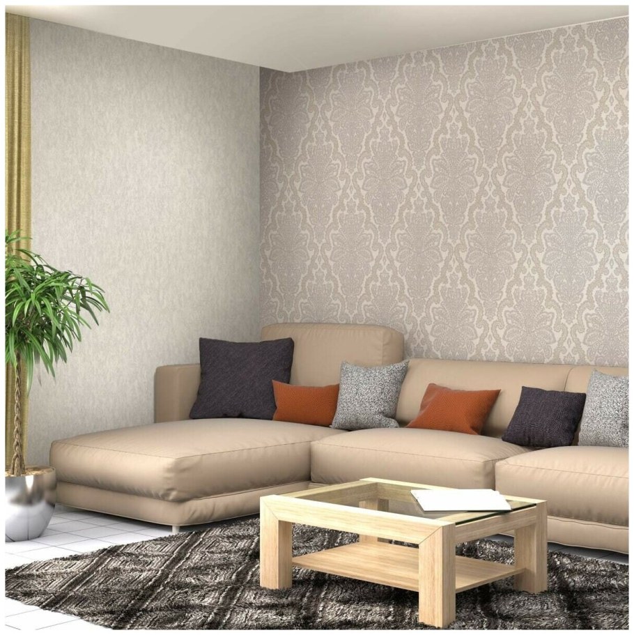 Обои из Леруа в интерьере гостиной