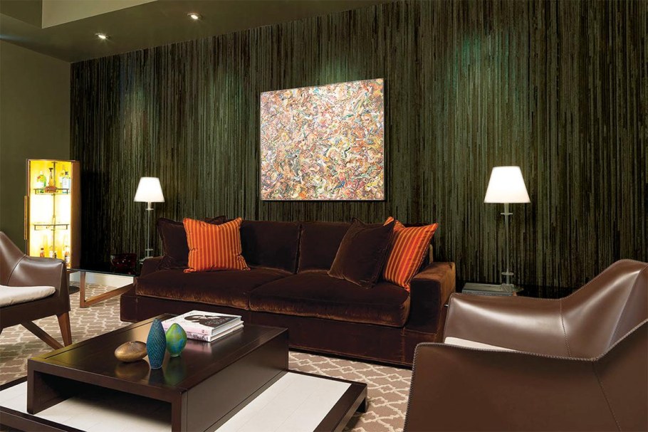 Интерьер в зелено коричневых тонах