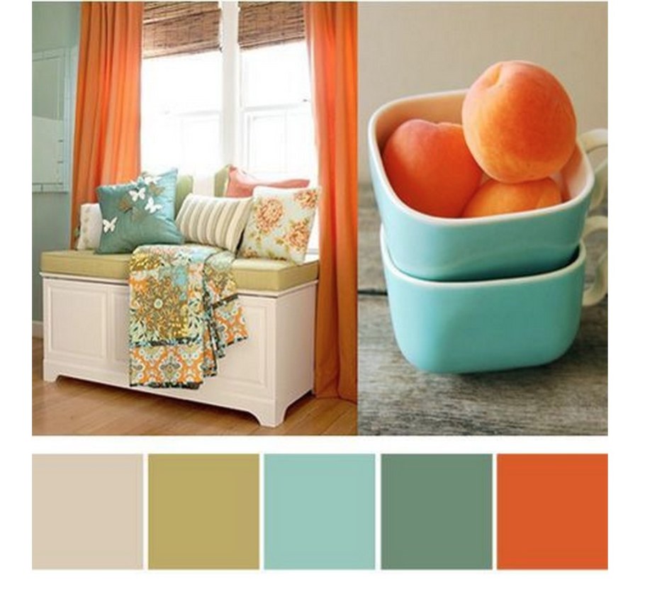 Палитра оранжевого цвета в интерьере