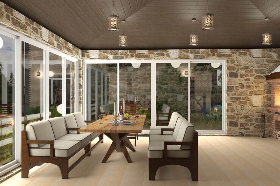 Внутренний интерьер беседки