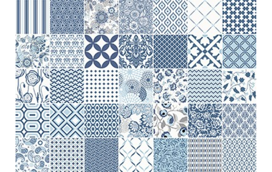 Плитка белая с синим