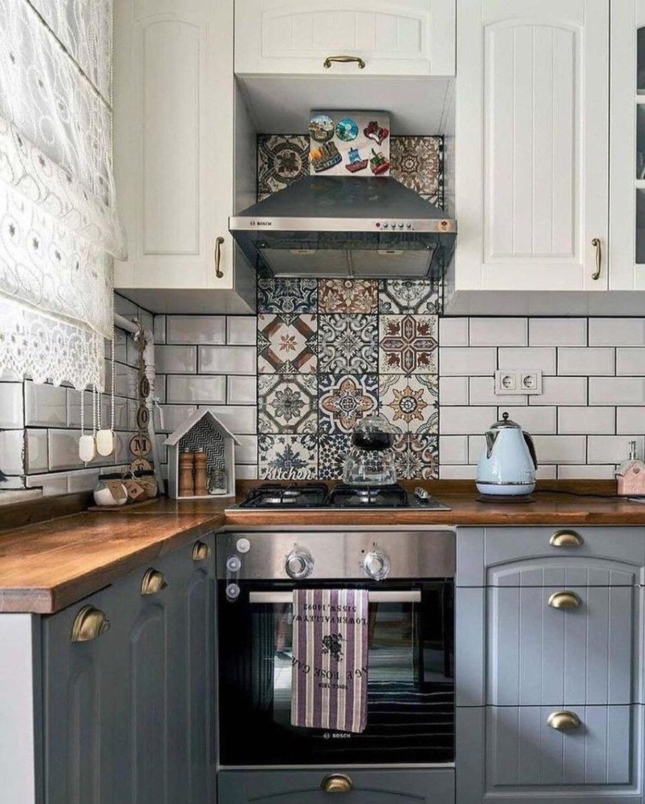 Сканди кухня фартук пэчворк