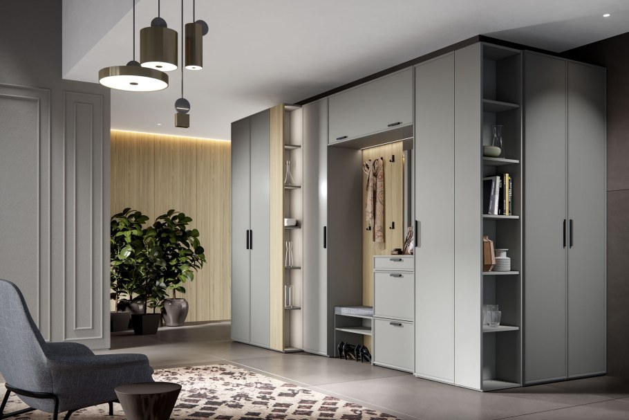 Римини серая прихожая Шатура