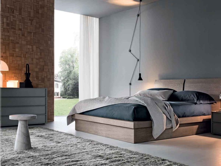 Кровать с деревянным изголовьем Alf Kent