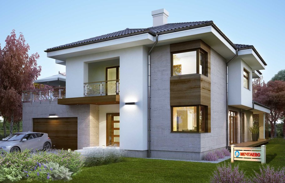 Красивые двухэтажные коттеджи