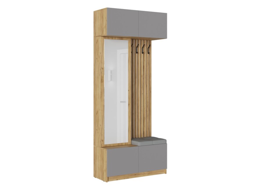 Прихожая Бостон дуб крафт золотой белый глянец