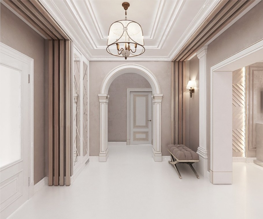 Интерьер холла в частном доме