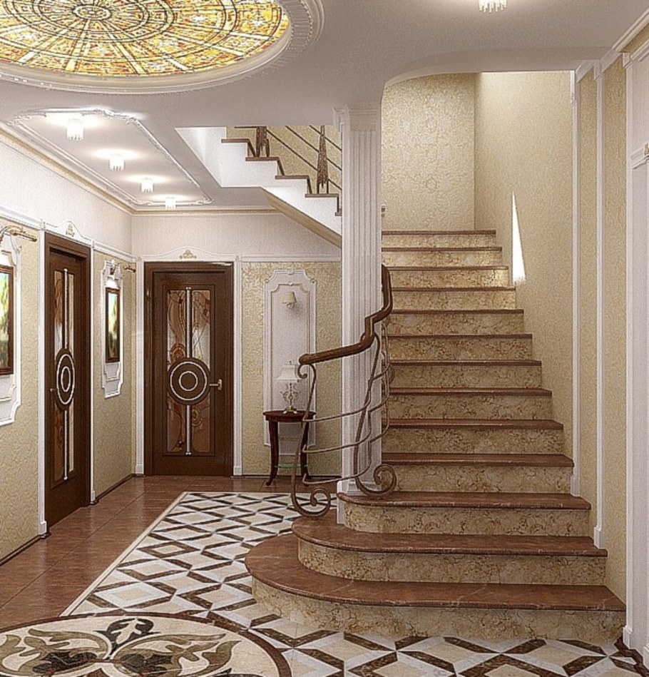 Интерьер холла в частном доме