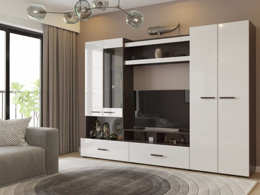 Стенка Нэнси-1 венге/белый