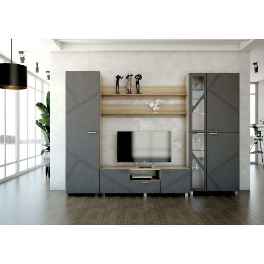 Стенка Манхеттен дуб сонома светлый