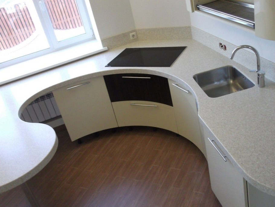 Кухня угловая полукруглая