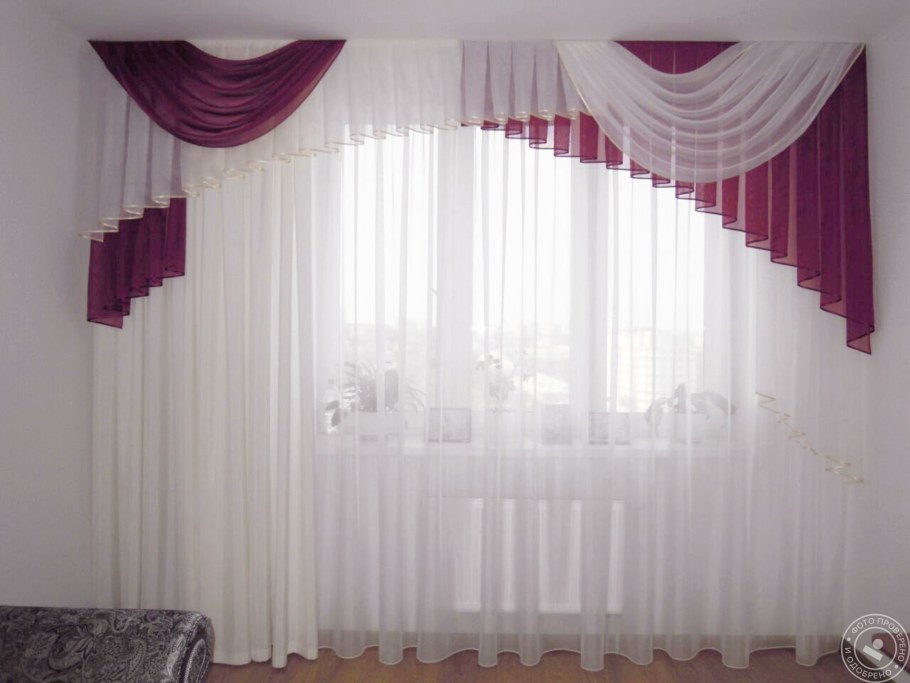 Тюль с ламбрекеном для зала