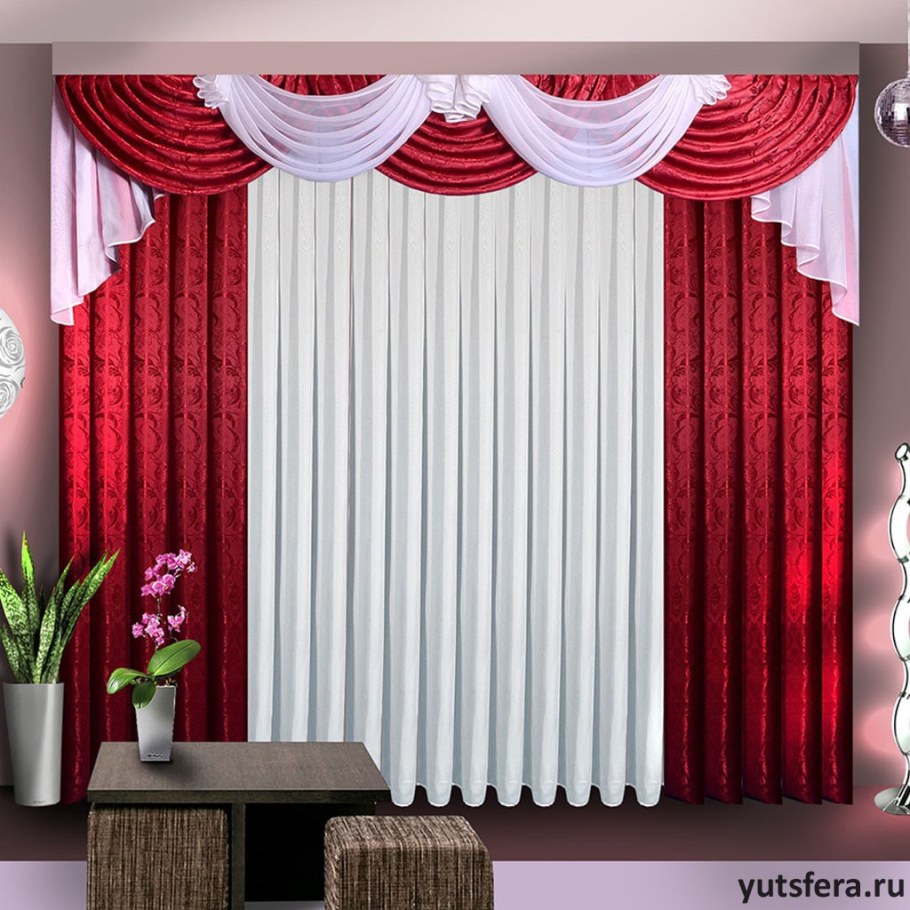 Занавески с ламбрекеном в зал