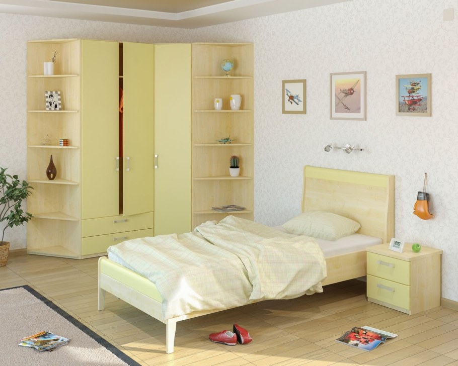 Детские спальные гарнитуры с угловым шкафом