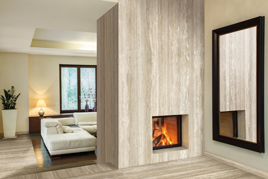 Декоративная штукатурка травертин в интерьере