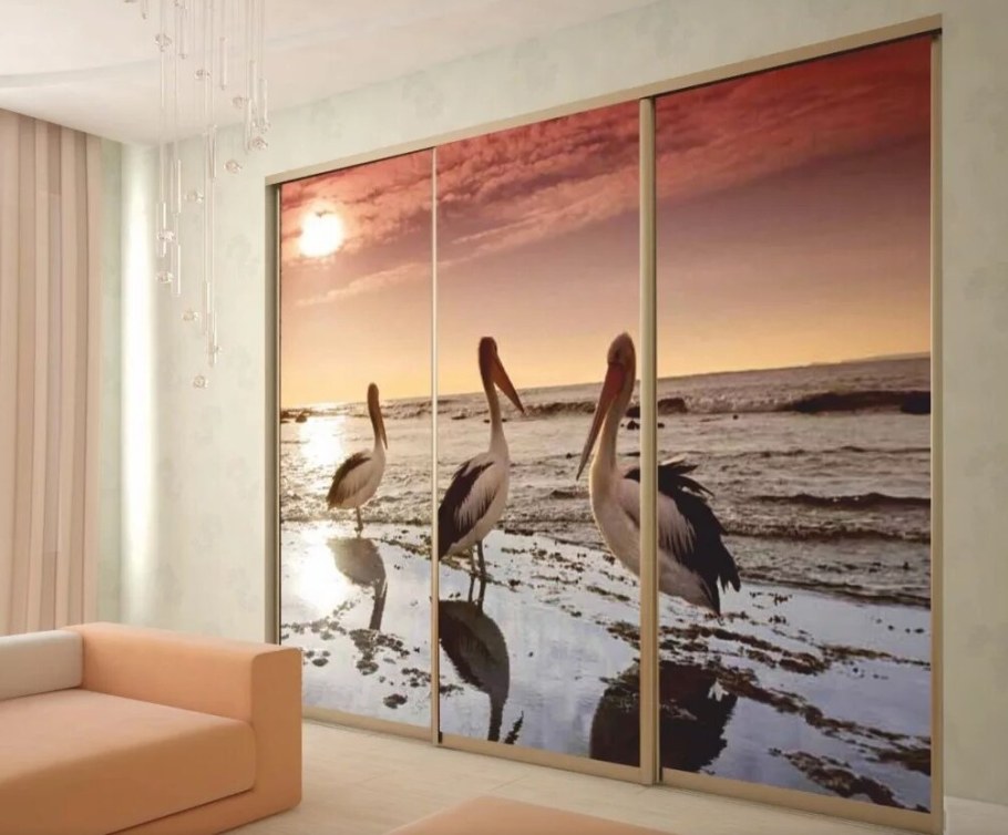 Шкафы-купе с фотопечатью на стекле