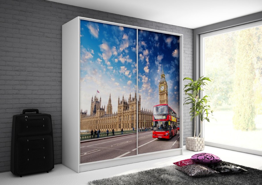 Шкаф с фотопечатью города