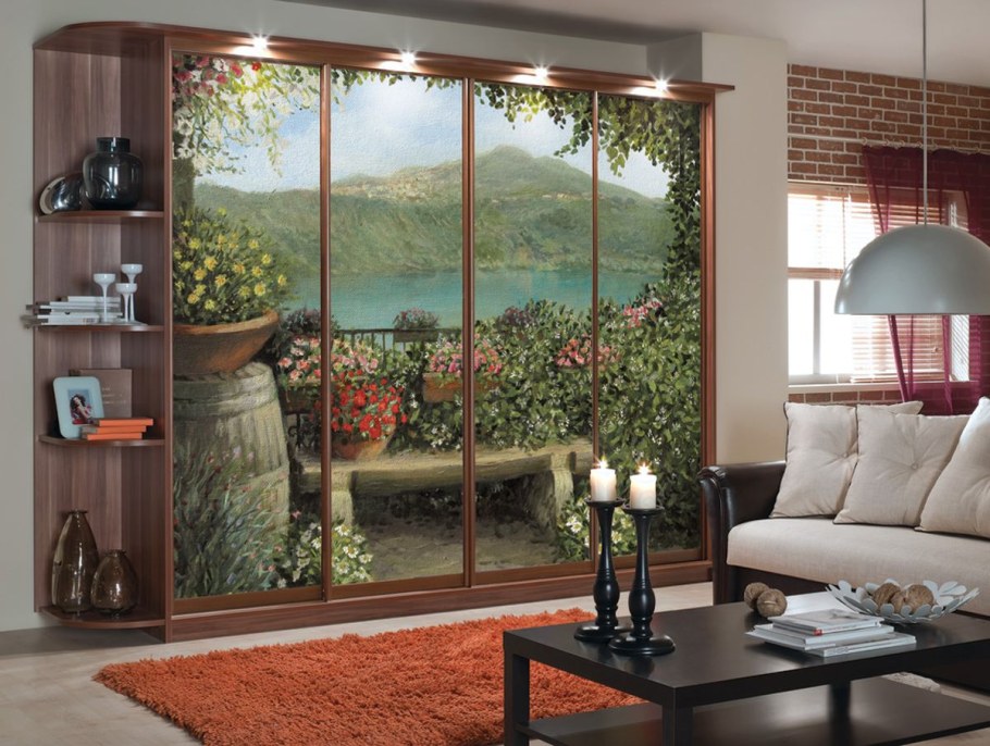 Шкафы-купе с фотопечатью на стекле