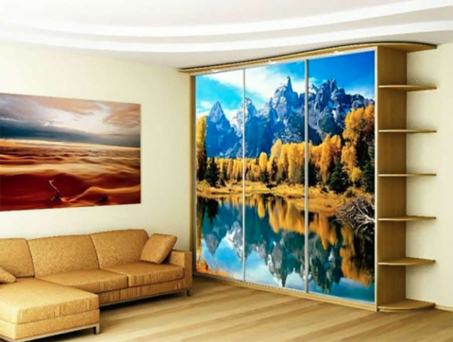 Шкафы-купе с фотопечатью на стекле