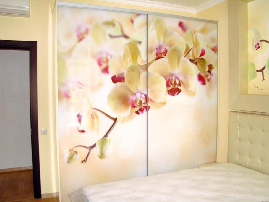 Шкаф-купе в спальню с фотопечатью