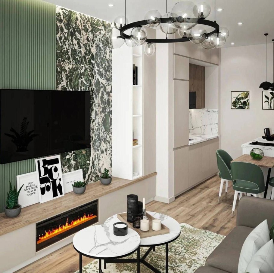 Акцентная стена в гостиной