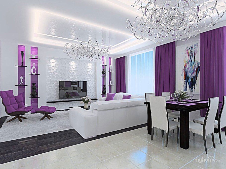 Интерьер в сиреневых тонах