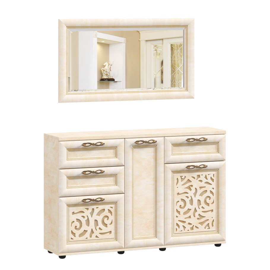 Комод комбинированный Александрия Рустика кожа