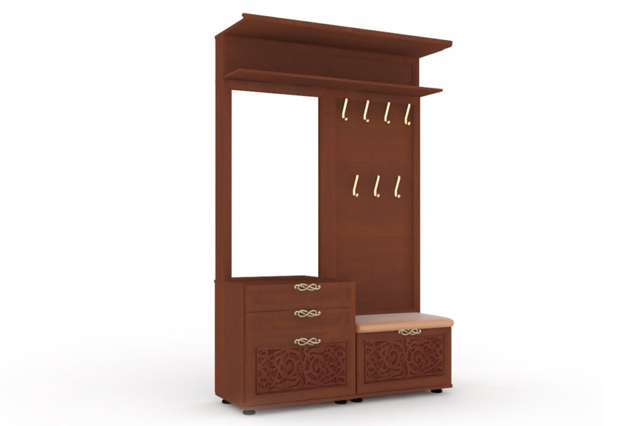 Александрия вешалка комбинированная с зеркалом 125.110 прихожая