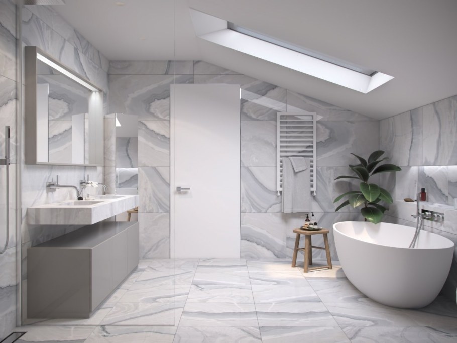 Интерьеры ванных комнат в коттедже