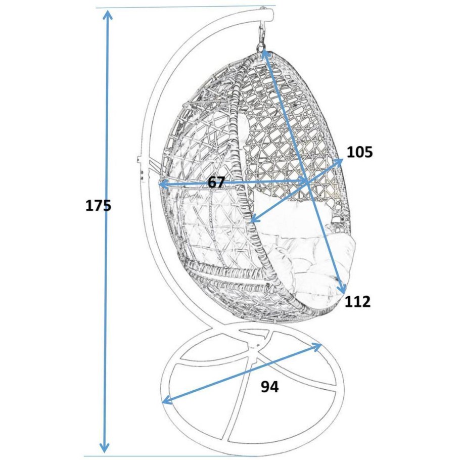 Подвесное кресло ДВГ чертеж
