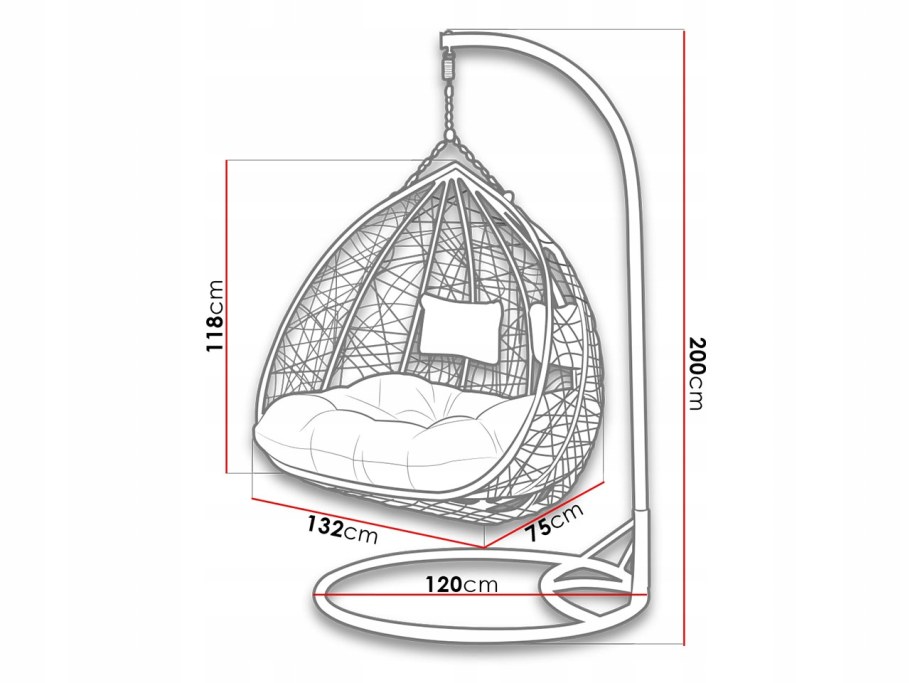 Качели кокон чертеж размер