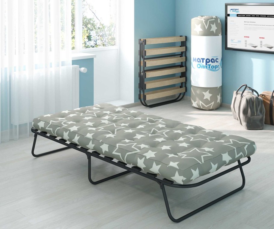 Раскладушка паркус с матрасом
