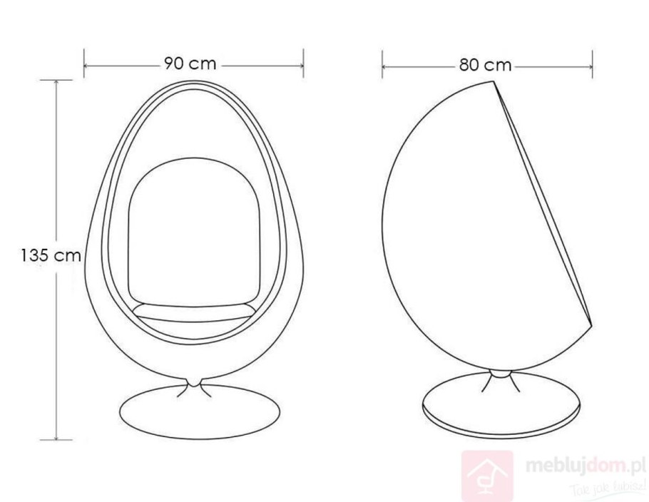 Кресло Egg чертеж