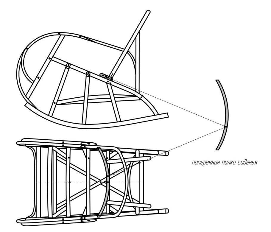 Кресло качалка из фанеры чертежи