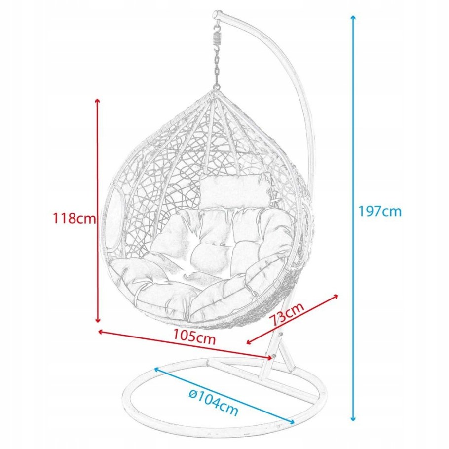 Качели кокон чертеж размер