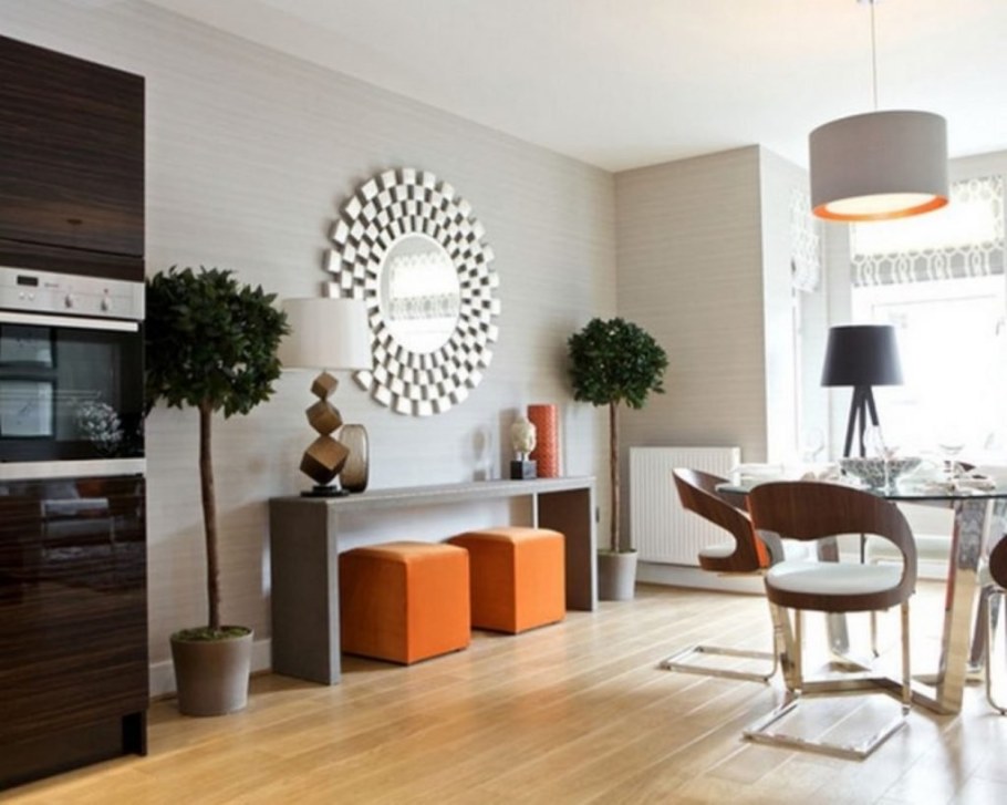 Круглое зеркало в интерьере