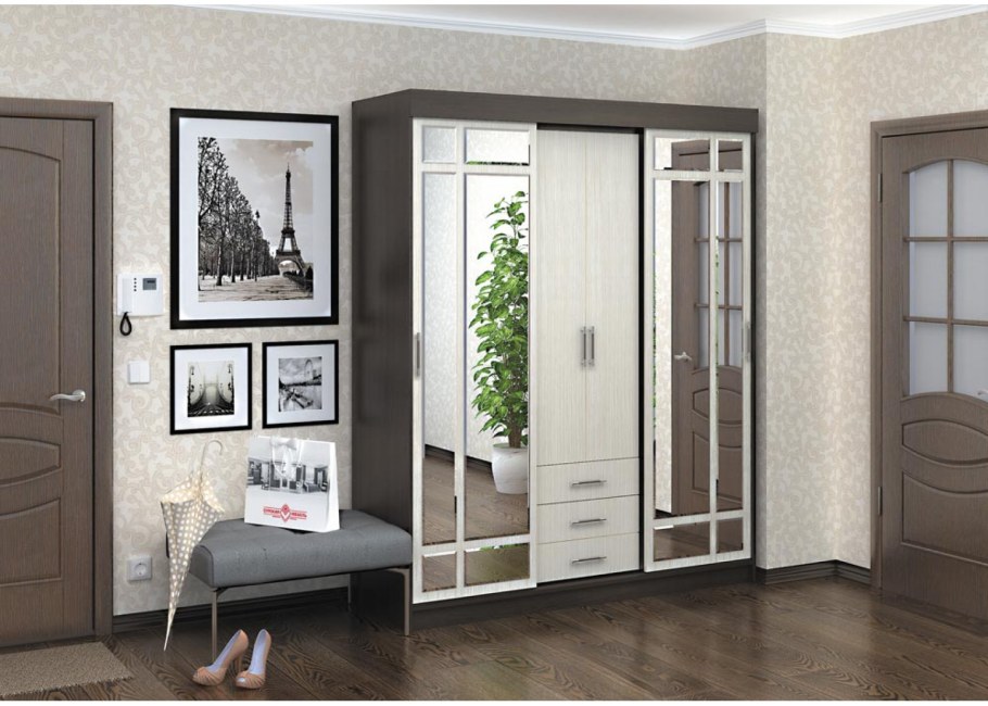 Шкаф-купе Лидер-1 (венге/белфорт)