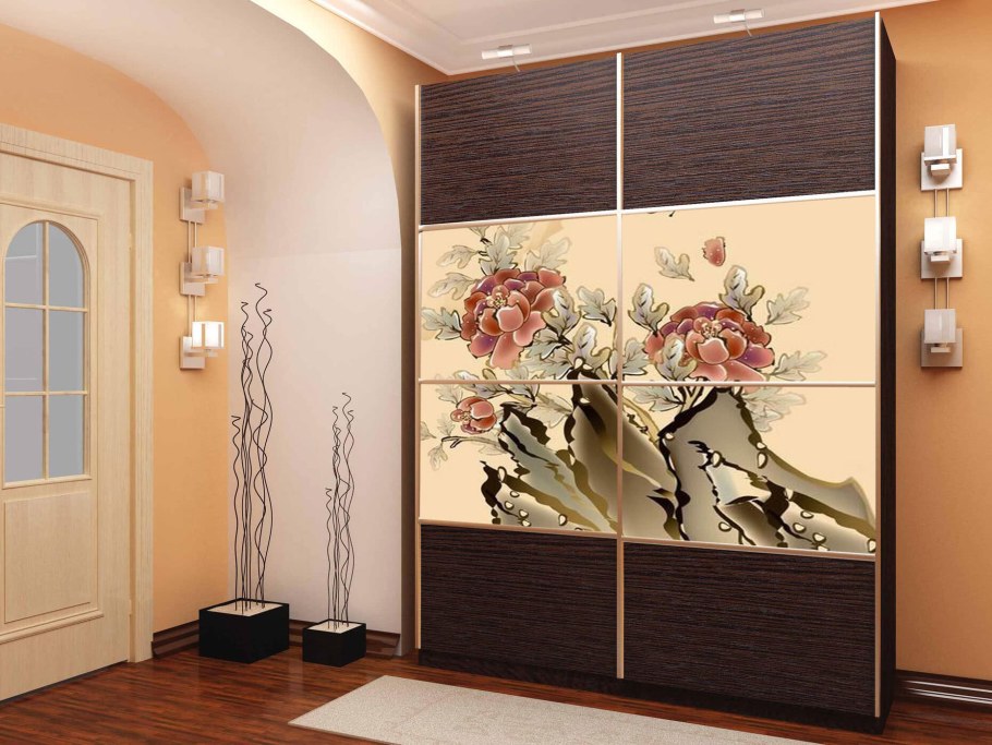 Встроенные шкафы купе с рисунком