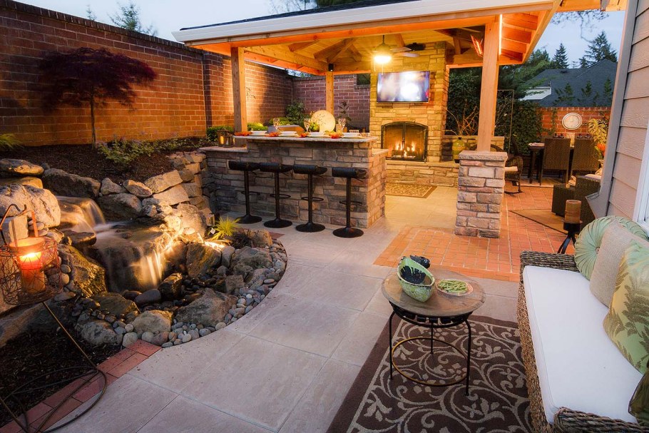 Беседки патио зона с мангалом