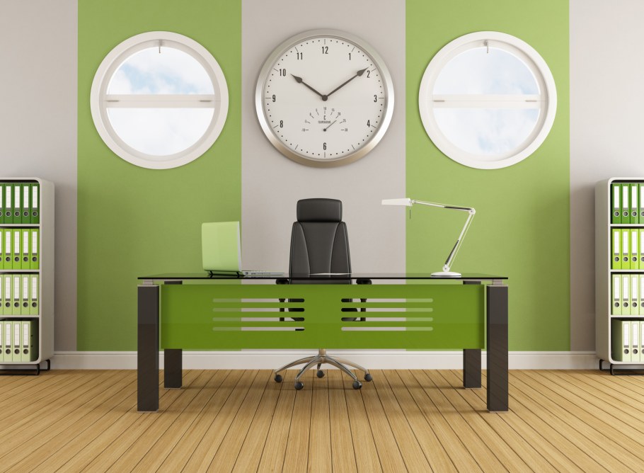 Зеленый цвет в интерьере офиса