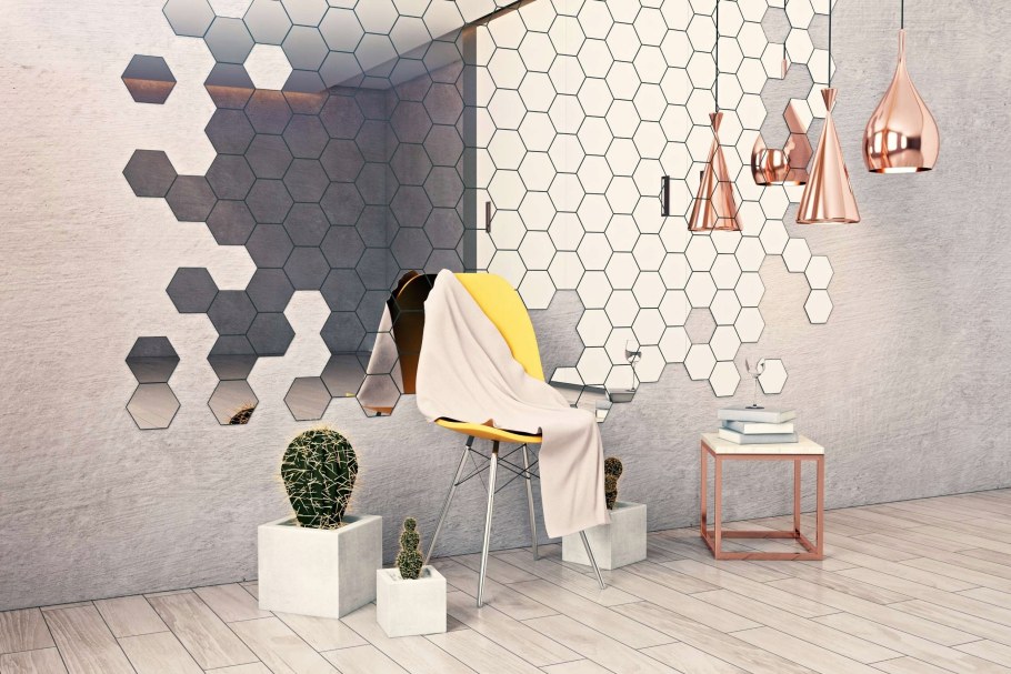 Зеркальная плитка Гексагон