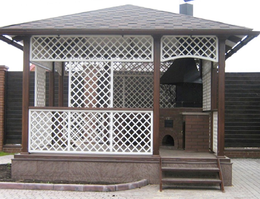Беседка прямоугольная с мангалом