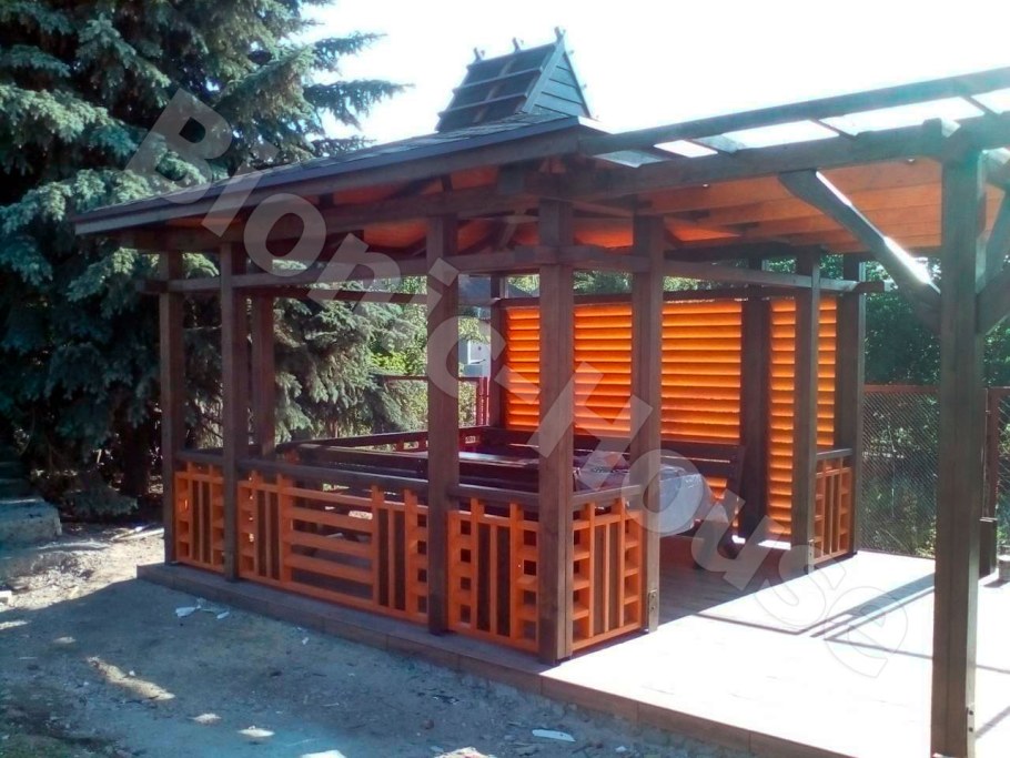 Беседка цвет палисандр