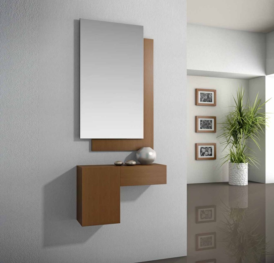 Зеркало с подвесной тумбой в прихожую