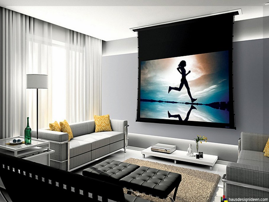 Экран для проектора в интерьере